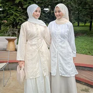 Ghania Tunik Embordiery Outer Lebaran | Atasan Wanita | Lebaran | Kondangan | Bumil | Busui