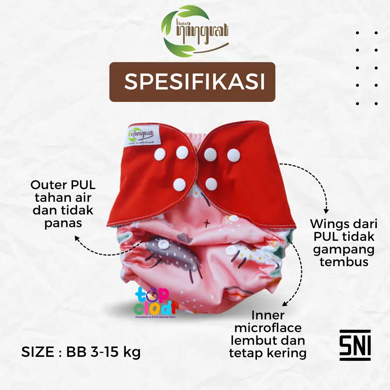 Clodi Ningrat Newborn Front Snap Premium SNI 3
