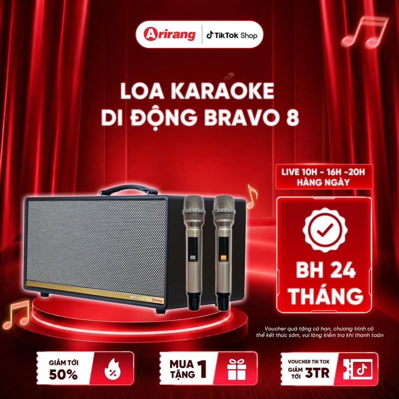 Bộ loa di động Arirang Bravo 8 - Công suất PMPO 800W/RMS 200W