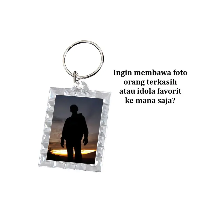 [COD] GD C1269 Gantungan Kunci Akrilik Bingkai Foto Keychain Bening Polos 2