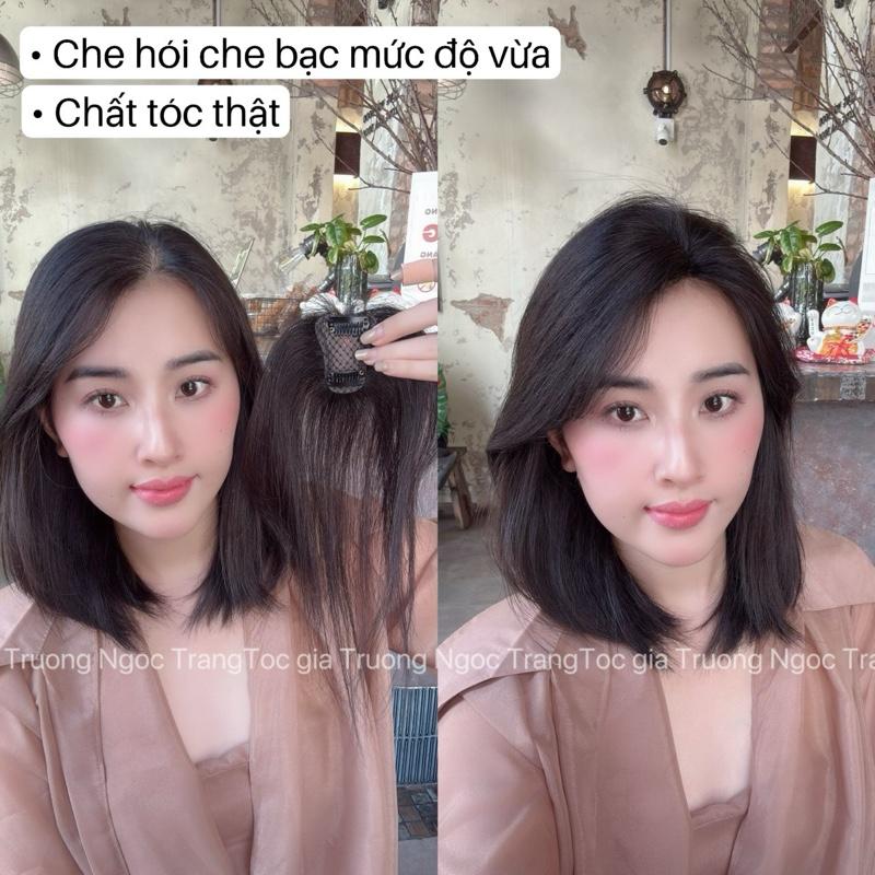 Tóc mái 3D tóc thật - có 2 kẹp phím bấm Tóc giả Trương Ngọc Trang