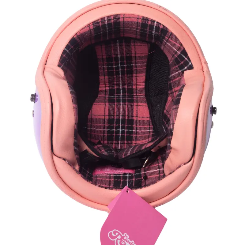 Helm RIMC Rosa Flannel Purple Pastel + Visor Kaca Bogo Motorcycle Helmet 1