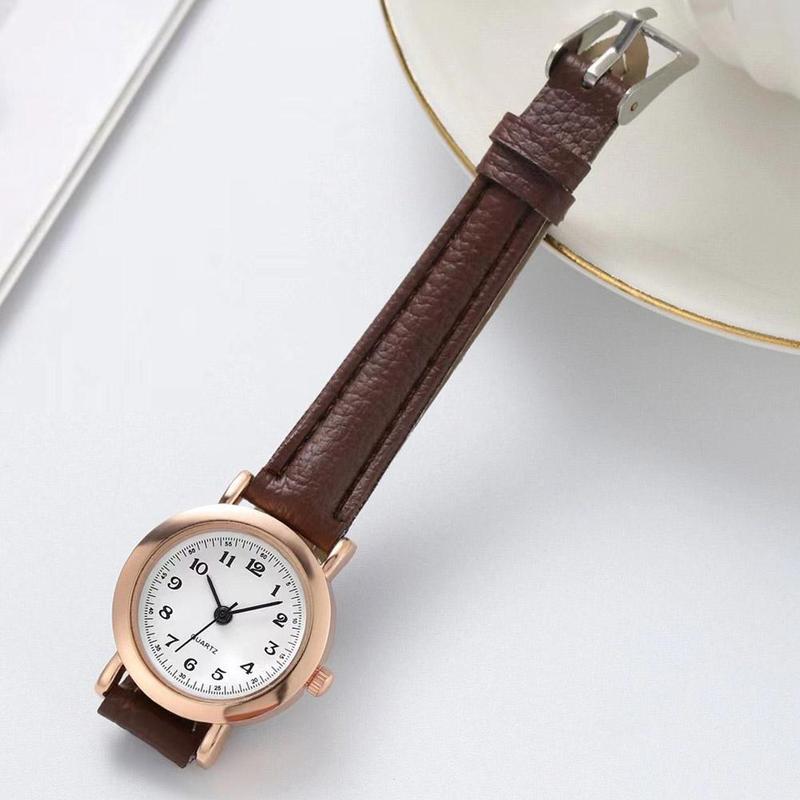 Product Introduction of Simple Women Watches Small Round Girl's Belt Watches Quartz Wristwatches Dress Women's Watch L9Q9 42