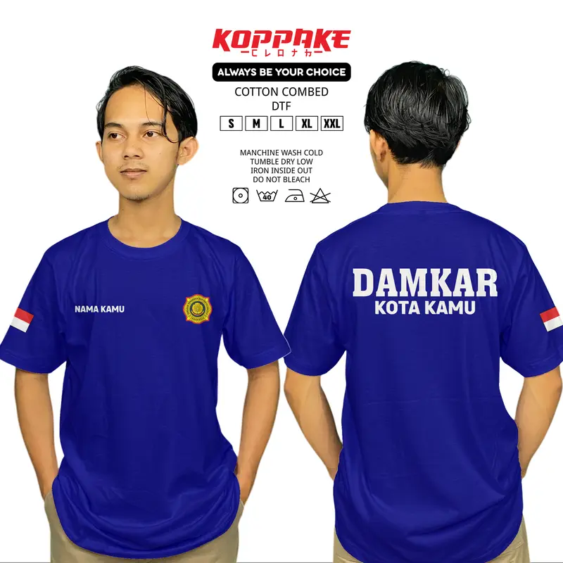 Kaos Pemadam Kebakaran DAMKAR Gratis Nama dan Kota Kamu Lengan Pendek Baju Distro 4
