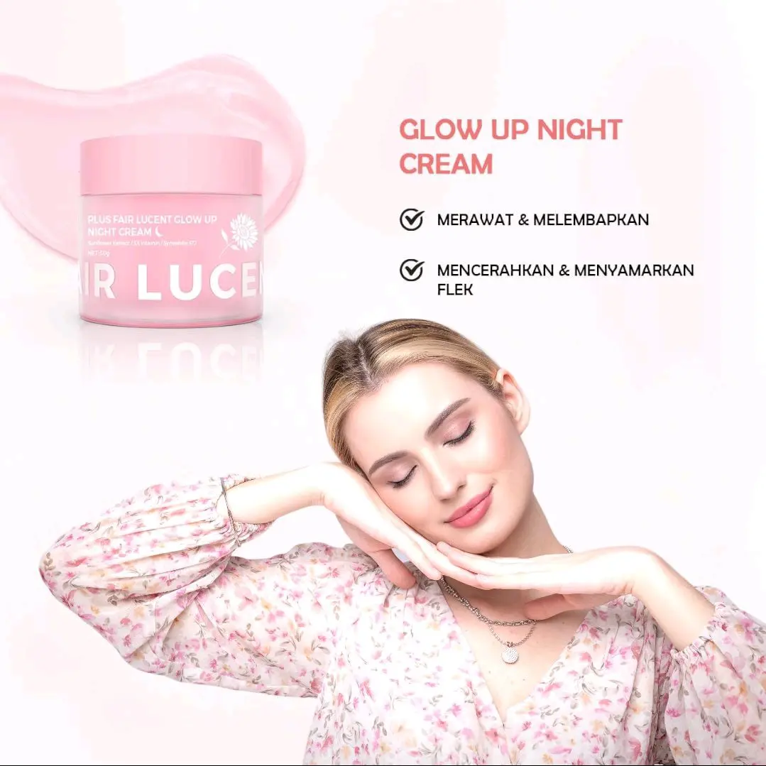 Shine Russia + NIGHT CREAM SKINCARE BUNGA MATAHARI dengan Sunflower Extract dan 3x Vitamin Juga Symwhite 377 untuk mencerahkan dan melembapkan kulit juga atasi flek hitam