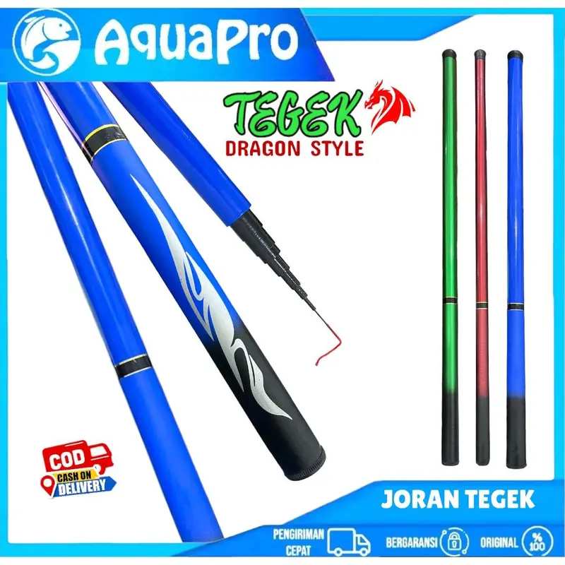 Aquapro Joran Tegek 1.8M-6.3M Kualitas Tinggi Super Ringan Serat Kaca Joran Pancing Portabel Teleskopik Joran Pancing Joran Tegek Alat tongkat Mancing Ikan 5