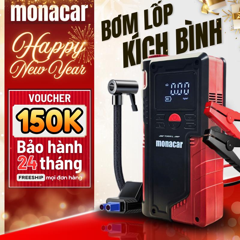  Kích Bình ô tô MONACAR 4in1 14000mAh – Bơm Lốp Đèn Pin kích bình ắc quy oto đa năng bảo hành 24 tháng 