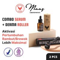 Gambar Beard Growth Bundle MAAZ GROOMING: Beard Serum + Beard Roller - Penebal Brewok / Rambut, Anti Rontok - Perawatan Brewok / Rambut dari Maaz Grooming Kota Tangerang 1 Tokopedia