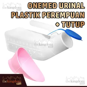 Onemed Urinal Plastik Perempuan + Tutup Pispot Urine Wanita Wadah Penampung Urin Kencing Plastik 1L