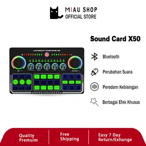 Sound Card X50, Kartu Suara Langsung, Kartu Suara Bluetooth Nirkabel, Mixer Audio Langsung, Kartu Suara Rekaman Siaran - X50
