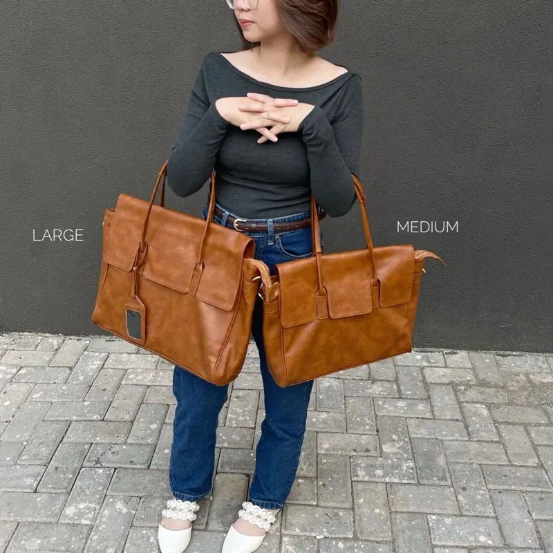 tas laptop 14 inch wanita | BASIC TOTE BAG | tas laptop kulit 3