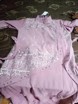 Product Review of Na Fashion- NAMIRA Dress Gamis Malaysia Kombinasi Brukat Bahan Crinkle Premium mix brokat sapto minimalis cantik mewah elegant from R**h 0