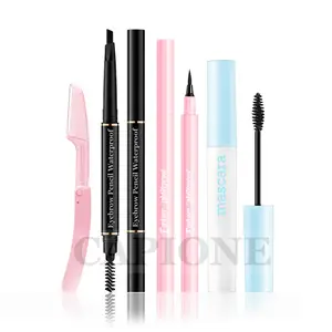 Makeup Set 4-item Kecantikan Mata Kosmetik Set Rias Mata Mascara Eyeliner Eyebrow Pencukur Alis