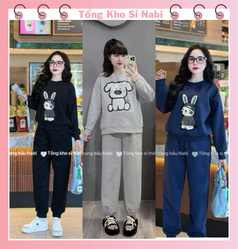  Đồ Bộ bầu - sau sinh - thời trang - chất liệu nỉ bông- mềm - mịn 