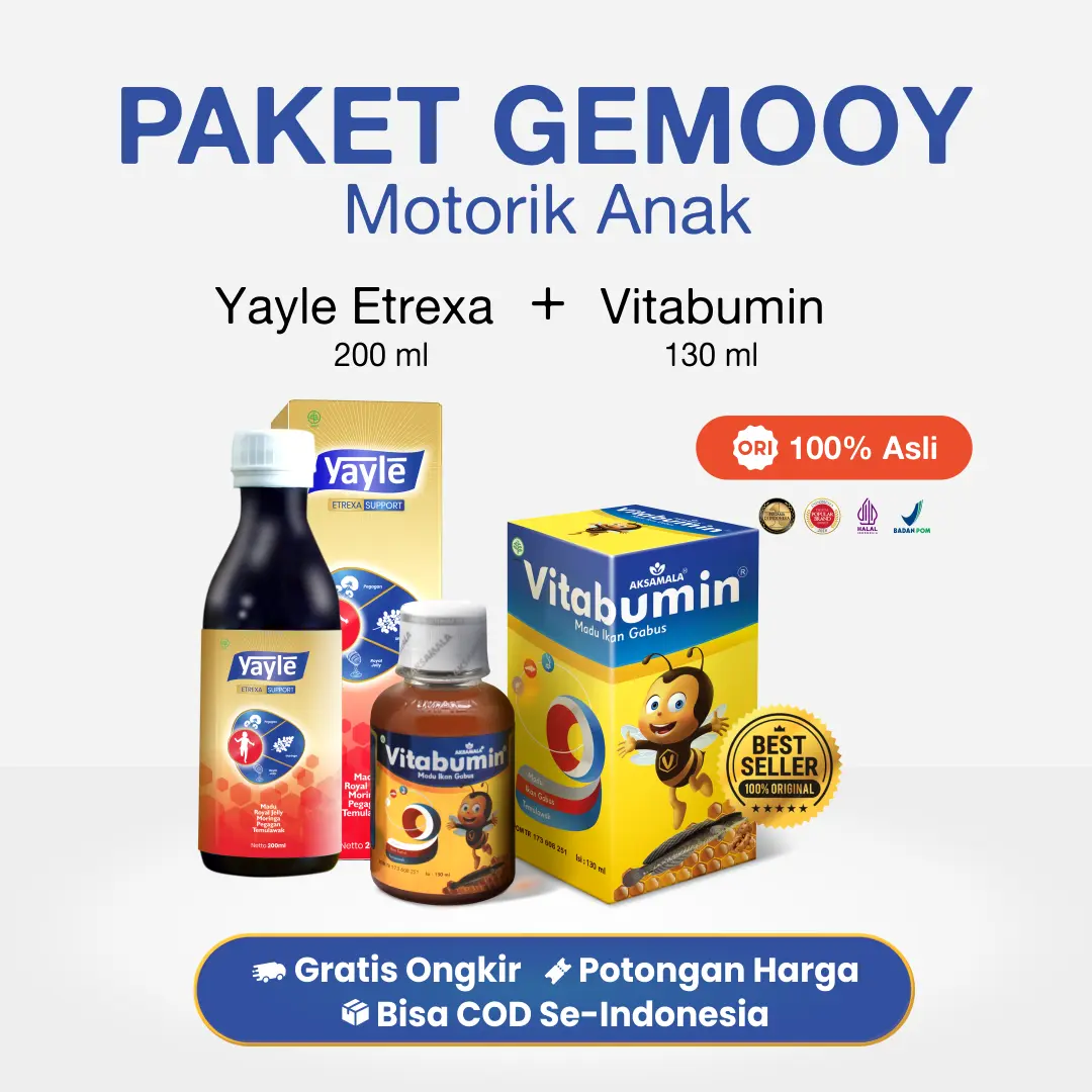 PAKET GEMOY TINGGI MOTORIK (Vitabumin+Yayle Extrexa) vitamin motorik anak bayi Pelancar