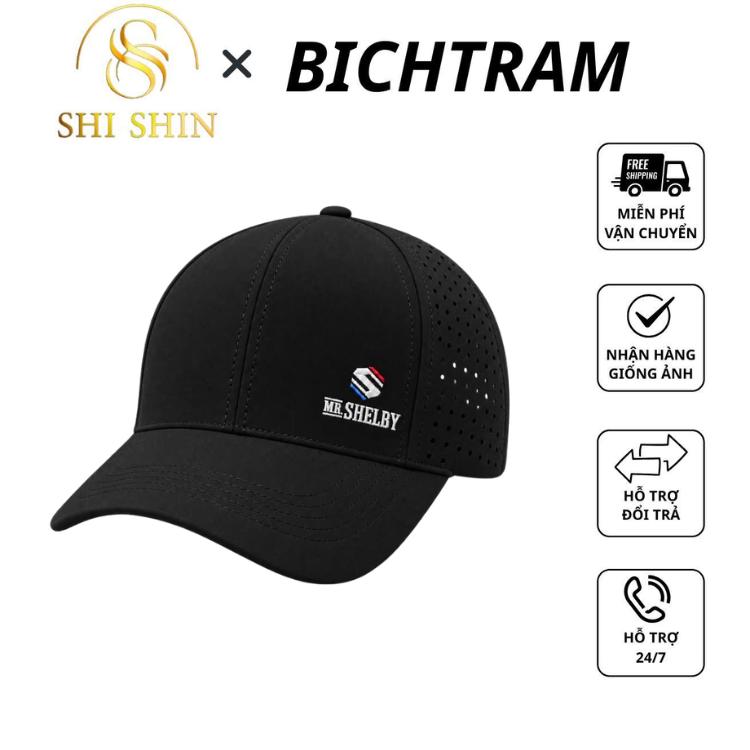 BICHTRAM DEAL 1K - Nón Lưỡi Trai Thể Thao MR.SHELBY Nam Nữ, Thêu Logo, Đục Lỗ Thoáng Khí Phong Cách