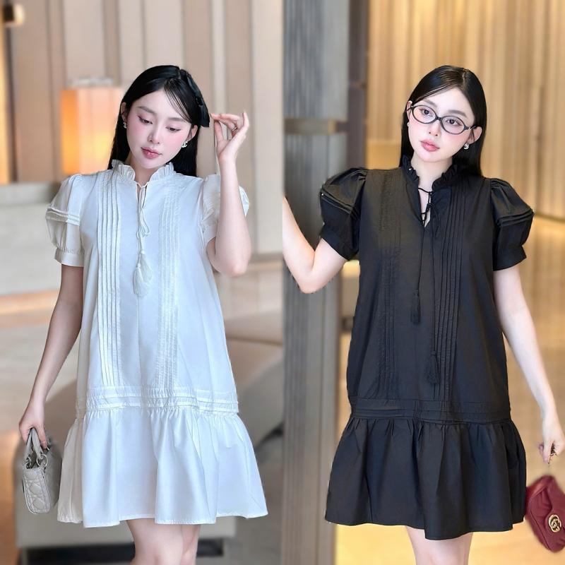 TMie | Đầm Bầu Baby Doll Tay Ngắn Chất Liệu Kate Hàn Siêu Đẹp Mặc Hè Mát Lắm ,md5315