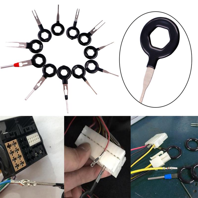 Product Introduction of 11PCS Automotive Plug Terminal Removal Tool Car Electrical Wire Crimp Connector Pin Extractor Kit Key Pin Removal Tool 13