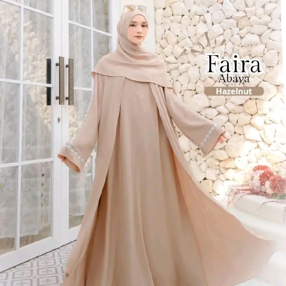 Busana Muslimah Faira Abaya Dress Wanita Kaftan Arabian - Mewah, , Kondangan, Gamis, Dewasa, Pesta, Maxi, Syari, Remaja elegan ⁠chocomilk Muslim gaun Airflow set