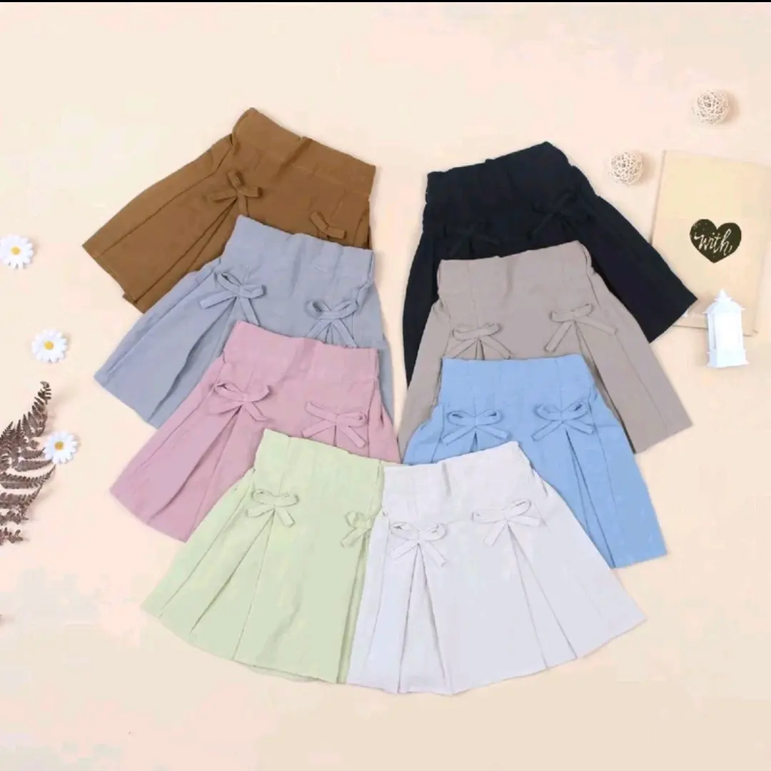 Rok Anak Little skirt Model Korea Katun Casual Pendek Lutut 2-7 Tahun 80rb - 3 Pcs - Cantik,, Wanita, Santai, Karet, Mini, Melar, Motif, Variasi depan kancing kain Rempel pinggang cewek span duyung Premium Cargo flare regular canda bawahan Perempuan