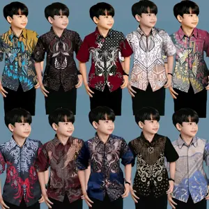 TERBARU Kemeja Batik Anak Lengan Pendek Laki-laki  Cowok Usia 3 - 13 Tahun Motif 2025 Baju Fashion Modern Sekolah