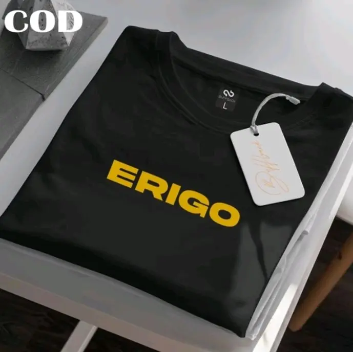 COD ! Kaos Distro Premium T-shirt Lengan Pendek Cotton 30s ER1G0 Tex Gold Pria Wanita Bahan Katun Dewasa Baju Oblong Combed Terbaru