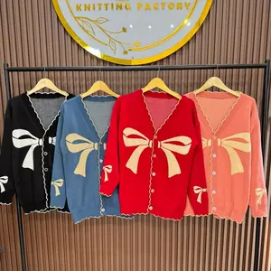 Ribbon cardigan / Coquette cardigan premium / cardigan knitt premium