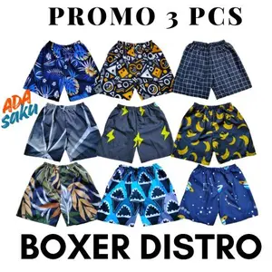 PAKET 3 pcs boxer 30 ribu celana pendek pria wanita | kolor | celana santai celana tidur celana pantai