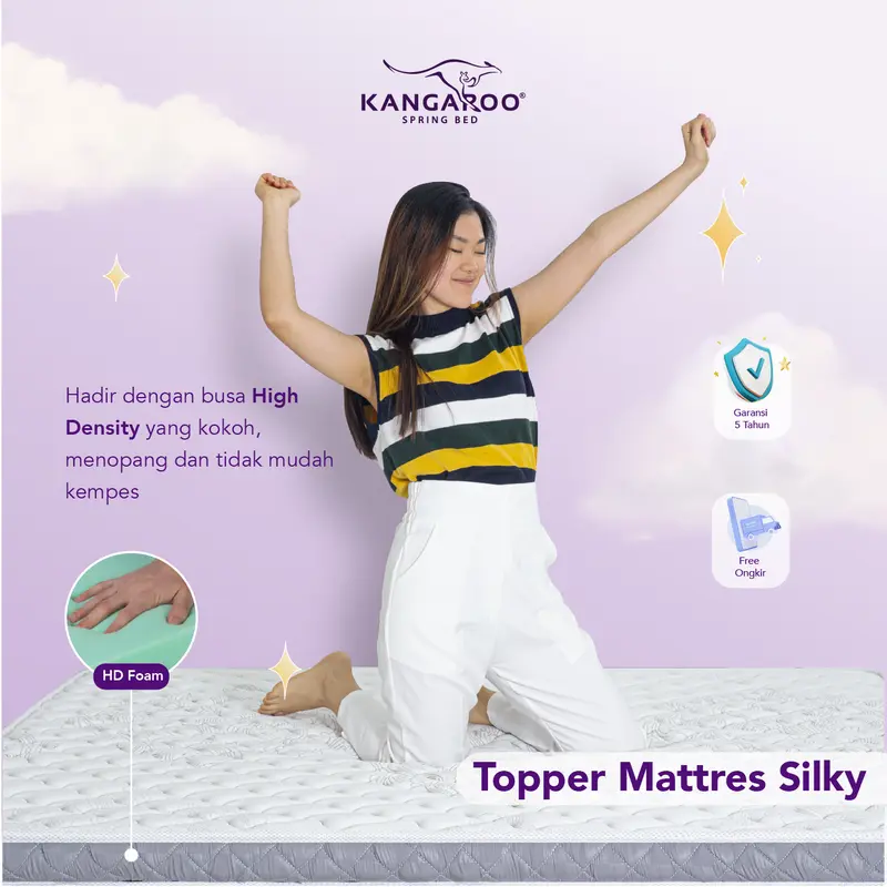 Kangaroo - Topper Mattress Silky - Solusi tidur nyawan di kasur lama- 100x200 120x200 160x200 180x200 Matras 1