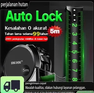 (30tahun tahan air dan tahan karat) Deli penggaris neon teknologi hitam dengan pita pengukur impor 5/7.5 /10 meter menebal penggaris meter persegi tahan aus presisi tinggi/Meteran Digital Laser/Meteran Baja Anti Karat