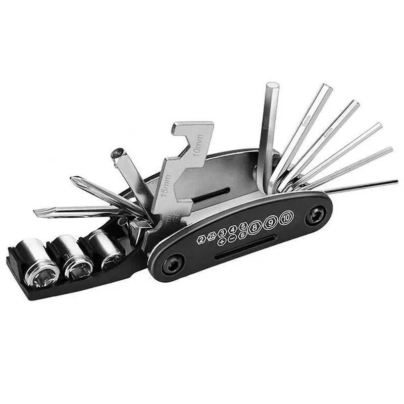 16 in 1 Kunci pas Lipat mini Set Kunci Sepeda motor 16 Tools 16in1 Kunci 8 9 10 ring pas L Obeng 4