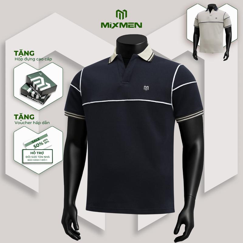 Áo Polo Nam Mixmen HT M-607 vải cá sấu cotton interlock xuất xịn, chuẩn form, thanh lịch, Big Size