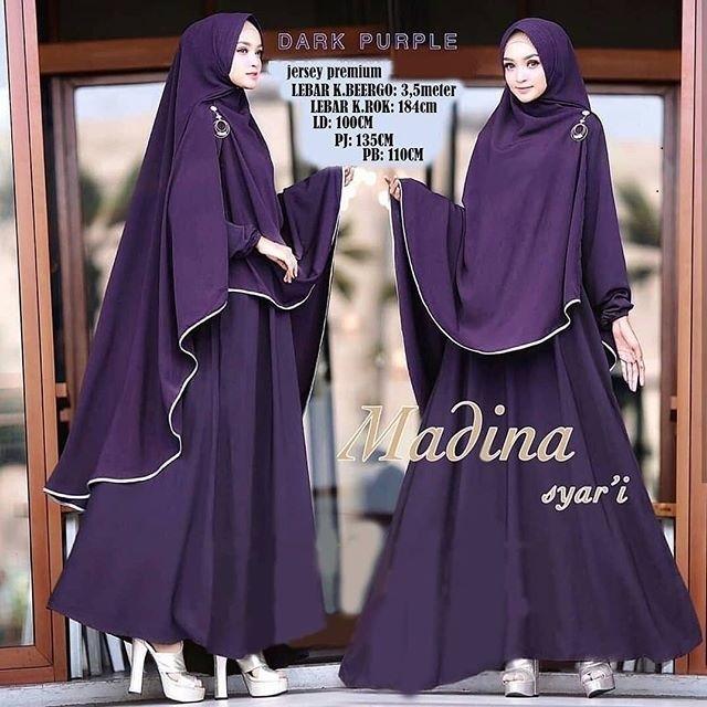 COD!! Gamis Madina Syari Set Jilbab Jumbo 3XL 4XL Gamis Wanita Terbaru 2024 Mewah Lebaran  / Gamis Syari Simple Elegan / Gamis Dewasa  Syari Set Khimar / Gamis Ibu Ibu Model Sekarang / Gamis Seragam Wanita Pengajian Pernikahan Muslim Pita Kondangan 7