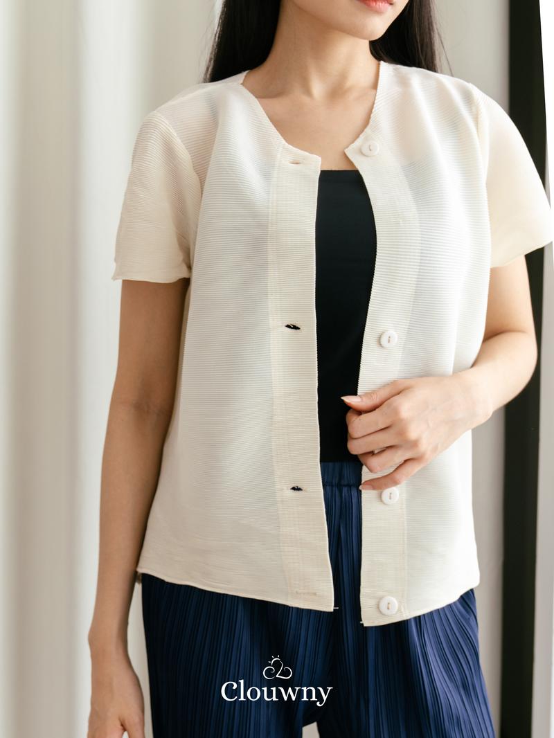 Product Introduction of Clouwny Arya Basic Pleats Top Atasan Wanita Premium Pleats Fit to XL Baju Cewek Dewasa Casual 14