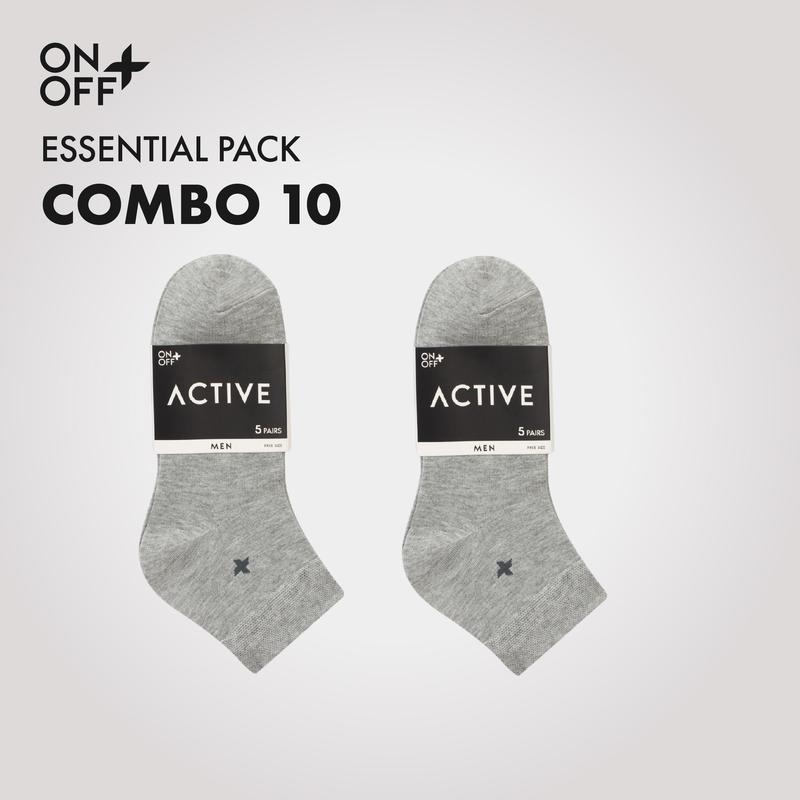 Combo 10 đôi tất nam mùa hè cotton mỏng nhẹ cổ ngắn và không cổ -ONOFF 18AE23A004, 18AP23A005, 16AE25A035