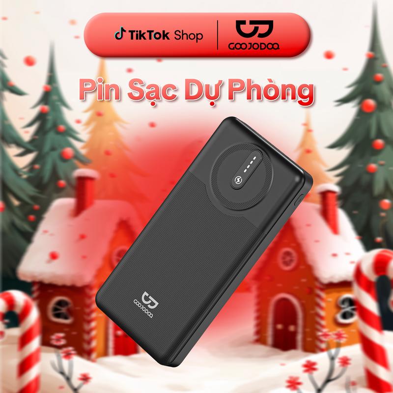 [GOOJODOQ】Pin dự phòng 10000mAh, 2 cổng đầu vào 10W, đèn báo LED, sạc 2 thiết bị cùng lúc, cực kỳ nhẹ và mỏng
