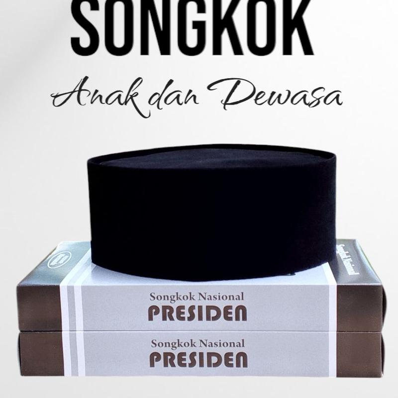 peci songkok model polos non ac, hitam polos pria anak dan dewasa Kopiah Muslim Nyaman Motif Standar 1