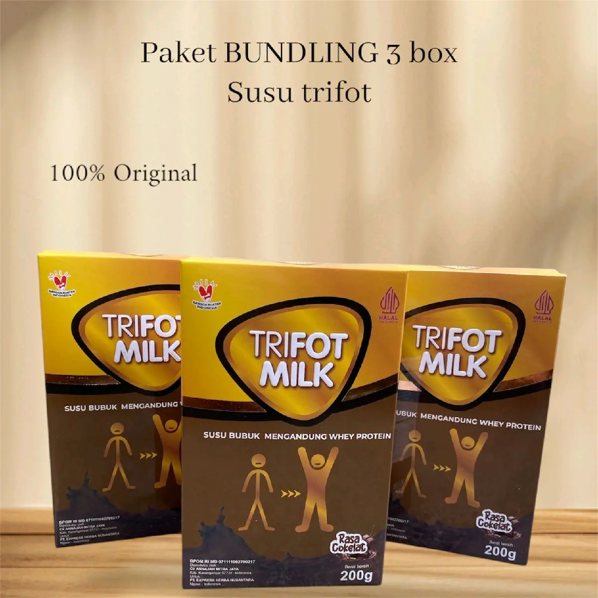 3 BOX TRIFOT MILK SUSU TINGGI PROTEIN BPOM HALAL rasa VANILLA & COKLAT DAIRY