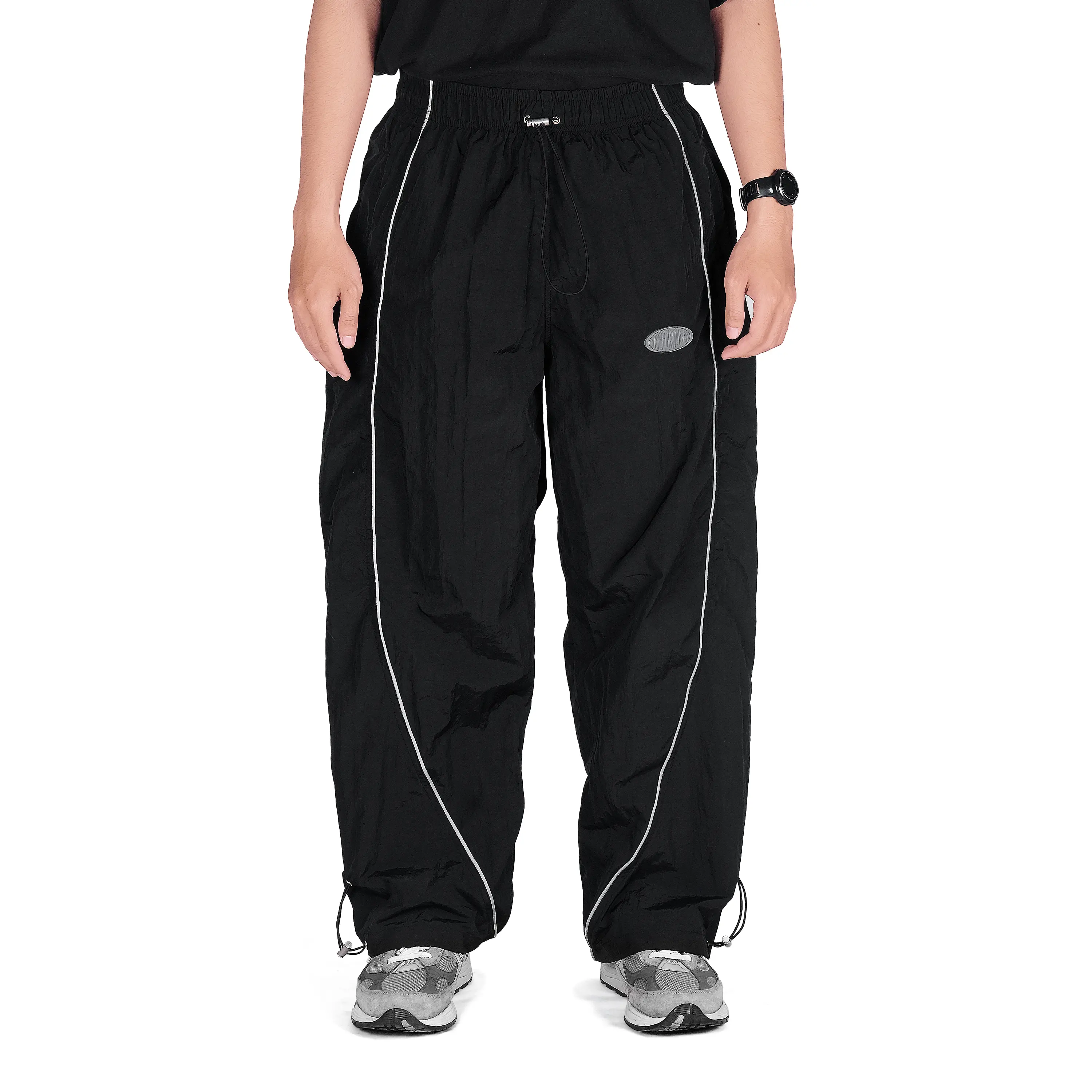 FLEX REFLECTIVE TRACK PANTS BLACK