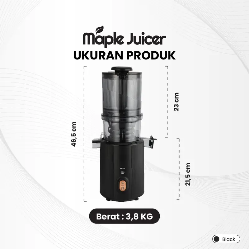 MITO Maple Juicer 1,5L JUICE100 | Slow Juicer Blender | Easy Clean | XXL Diameter | Low Watt 7