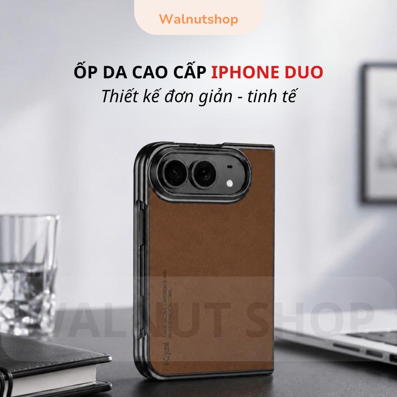 Ốp Da basic dành cho iPhone Duo - ốp Siêu Mỏng Ôm Sát - Full Bảo Vệ Cụm Camera - 6 Màu - Ốp iphone gập cao cấp