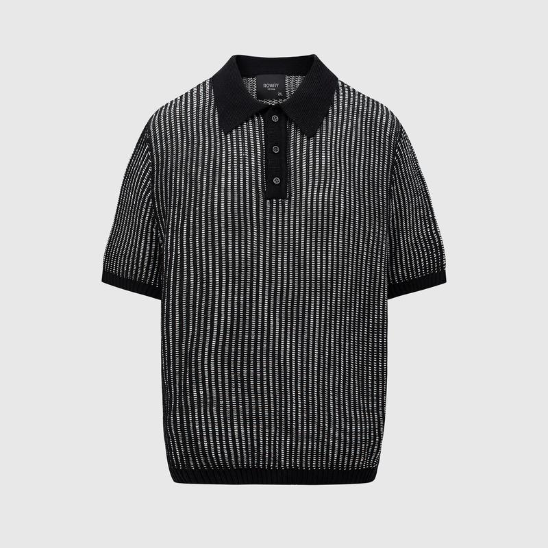 [DEAL MỞ BÁN] Áo Polo nam ROWAY dệt kim Premium | Polo len cổ đen