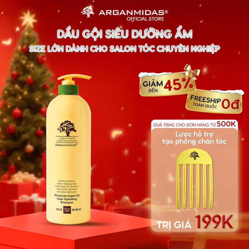  Dầu Gội Siêu Dưỡng Ẩm Thương Hiệu Quốc Tế ARGANMIDAS Phục Hồi Suôn Mượt 1000ml 