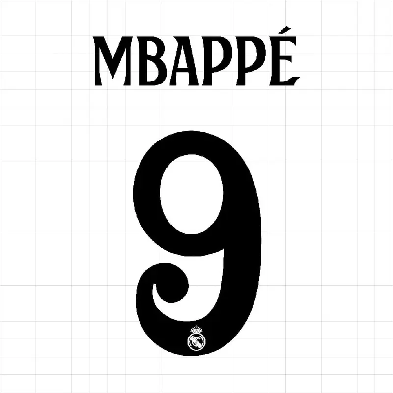 SABLON SETRIKA NAMESET MBAPPE 9 • REAL MADRID 2024 DTF PRINTING 0