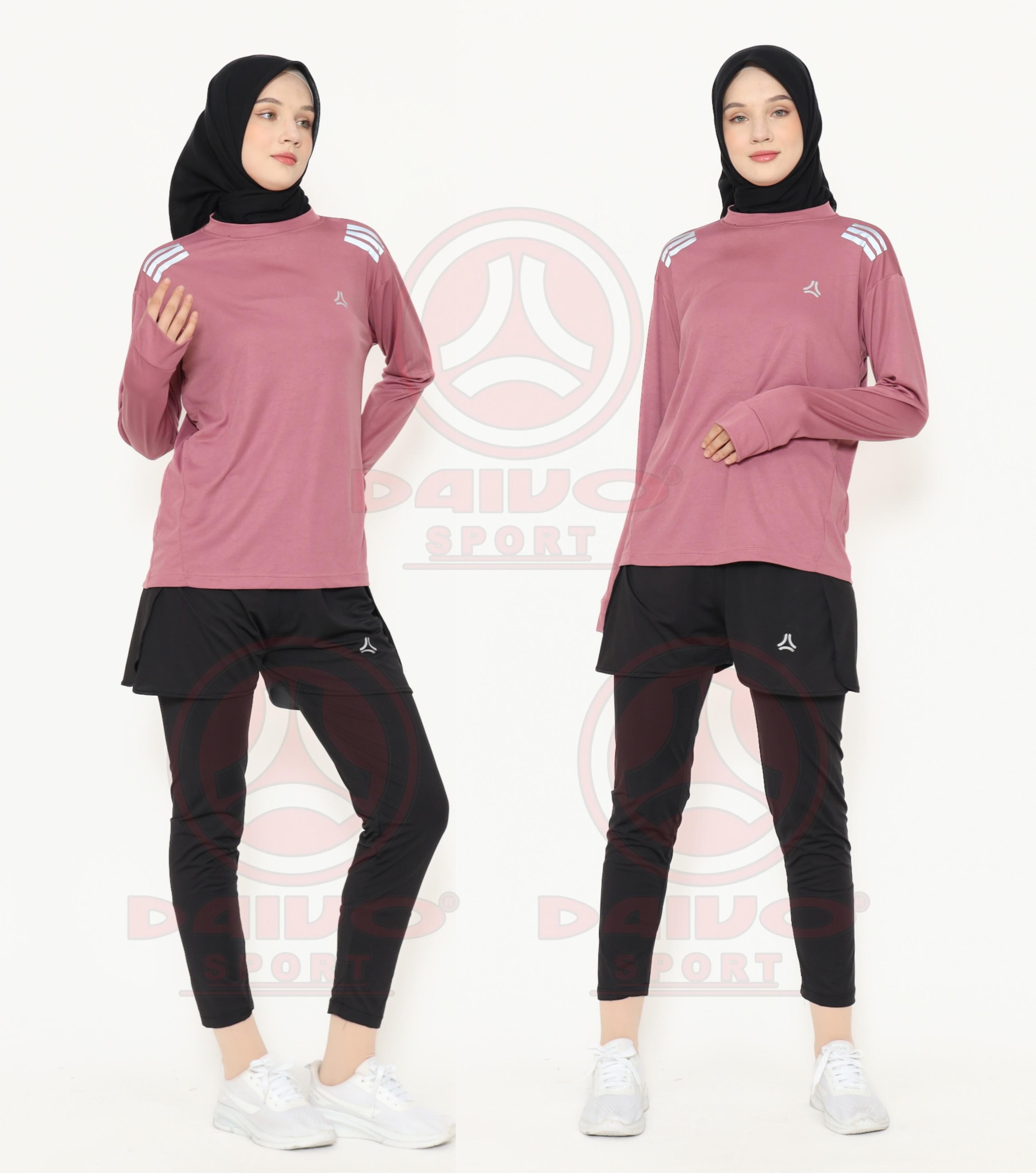 DAIVO SPORT 1 Set Baju Olahraga Celana Pendek Legging Wanita Pria Lengan Panjang Sporty dengan Desain Nyaman dan Stylish