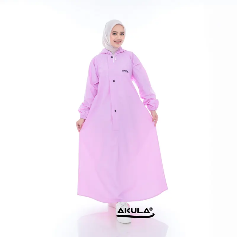 Akula Jas Hujan Gamis Wanita Dewasa Bahan Tebal Awet Anti Rembes 7