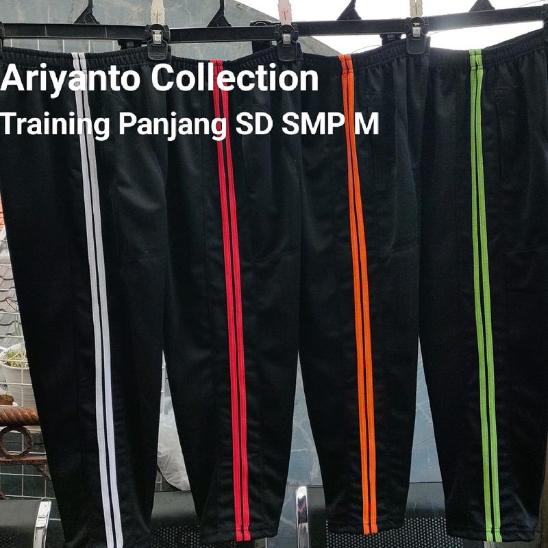 Celana Training Panjang Hitam All Size / Anak SD S /  SMP M Standar L / SMA Dewasa XL / Jumbo XXL Hitam 4