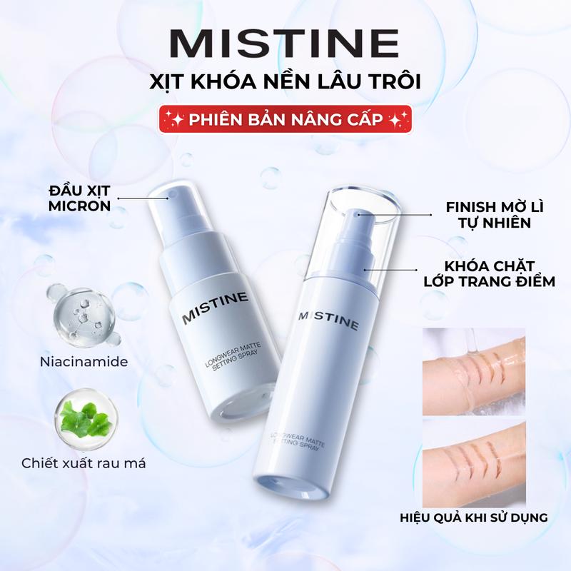 KOL BẢN NÂNG CẤP | Xịt khóa nền MISTINE kiểm soát dầu tốt lâu trôi 25ml 100ml