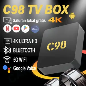 YGDS C98 Android Tv BoxAndroid 13.0 OS Ram 4gb Rom 32gb WiFi 5G/2.4G Bluetooth 4K Ultra HD Smart Tv Box ，Dukung Netflix YouTube