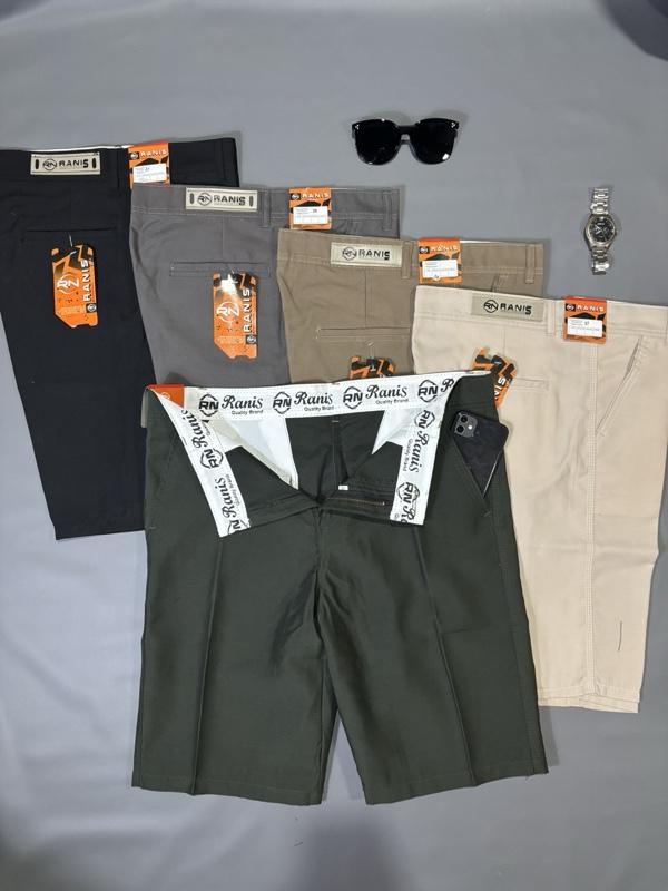 Beli 1 Dapat 3 Pcs celana chinos pendek pria bahan katun dril tidak melar